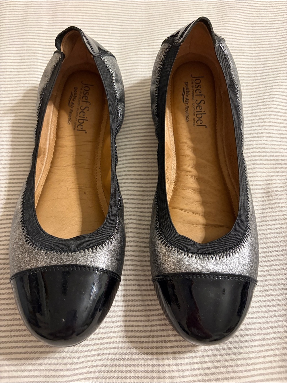 Josef Seibel Pippa Ballet Flats - silver and Black - Size 39